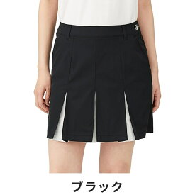 【セール】le coq sportif ルコックスポルティフ レディース ゴルフウェア スカート RIJOUME ボックスプリーツスカート QGWXJE21 24SS 春夏 はっ水 ストレッチ 洗濯機可 クロージャータイプボタン ミッドライズ ベージュ ブラック