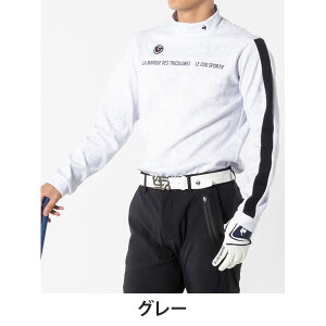 【セール 20%OFF】 le coq sportif ルコックスポルティフ メンズ ゴルフウェア ストレッチフォーサー ハイネック長袖シャツ LG4FLS55M 24FW 秋冬 裏起毛 ロゴ