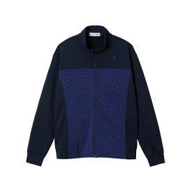 【セール】le coq sportif ルコックスポルティフ メンズ ゴルフウェア ジャケット ハイブリッド長袖ミドラー LG5FSW00M 25FW 秋冬 トライアングル柄 防風性 はっ水性 ストレッチ性 UV CUT UPF50+ MOTION 3D 快適性 ロゴプリント ロゴテープ 武井壮着用