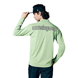 Munsingwear マンシングウェア メンズ ゴルフウェア シャツ MOTION3Dビッグバックロゴプリント長袖シャツ MEMWJB03 23FW 秋冬 吸汗速乾 UVCUT UPF50 スムース素材 ストレッチ性 フルロゴプリント