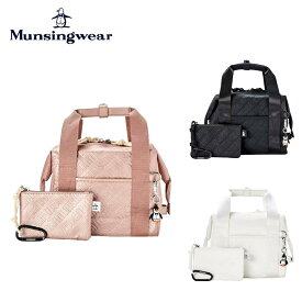 【P3倍】【セール】Munsingwear マンシングウェア ユニセックス ゴルフ カートバッグ ENVOY ロゴエンボスカートバッグ MQCXJA50 24SS ミニポーチ付き チャーム付き 光沢感 Dカンセット 合成皮革 ブラック ピンク ホワイト