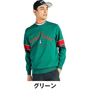 【セール】20%OFF Munsingwear マンシングウェア メンズ ゴルフウェア セーター ロゴ柄インターシャ クルーネックセーター MG5SST51M 25SS 春夏 ミドラー プルオン 手洗い可 レトロスポーティ ブラ
