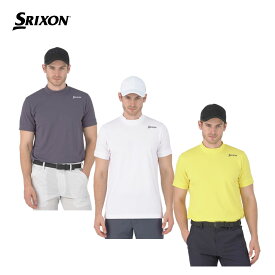 【P3倍】【セール】SRIXON スリクソン メンズ ゴルフウェア シャツ エクシードライモックネックシャツ RGMXJA11 24SS 春夏 EXcDRY D Tec 高速DRY 吸汗速乾 UV CUT UPF50 ロゴプリント ポリエステル グレー ホワイト イエロー