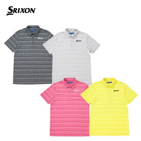 【セール】SRIXON スリクソン メンズ ゴルフウェア シャツ 松山英樹プロレプリカモデル メッシュボーダープリントシャツ RGMXJA16 24SS 春夏 SUNSCREEN 遮熱 クーリング効果 吸汗速乾 UV CUT UPF15 デザインシャツ ポリエステル