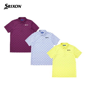 SRIXON スリクソン メンズ ゴルフウェア シャツ 松山英樹プロレプリカモデル UJパターンプリントシャツ RGMXJA18 24SS 春夏 SUNSCREEN 遮熱 クーリング効果 吸汗速乾 UV CUT UPF15 ポリエステル パープル ホワイト イエロー