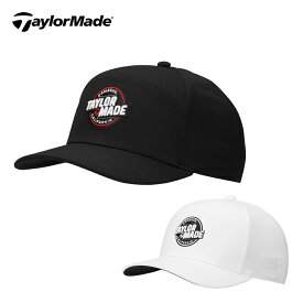 【P3倍】【セール】TaylorMade テーラーメイド メンズ ゴルフウェア 帽子 キャップ ライフスタイルホライズンスナップバック JE816 24SS 春夏 ロゴパッチ 6パネルフラットキャップ ブラック ホワイト