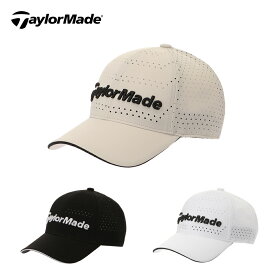 【セール】TaylorMade テーラーメイド メンズ ゴルフ 帽子 キャップ ツアーTサマーキャップ TL334 24SS 春夏 パンチング加工 通気性 ポリエステル ベージュ ブラック ホワイト