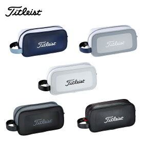 Titleist タイトリスト メンズ ゴルフ ポーチ バッグ アスパイア ポーチ TA23ASPJ 23SS 大き目 PUレザー ポリエステル ブラック レッド ホワイト グレー ブルー