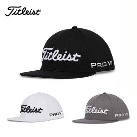 【セール 20%OFF】 Titleist タイトリスト メンズ ゴルフ 帽子 キャップ ツアーエリート フラットビルキャップ TH24ATEFBN2 25SS 春夏 スナップクロージャー 丸めつば お洒落デザイン 日除け ポリエステル ホワイト ブラック チャコール