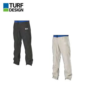 【セール】TURF DESIGN ターフデザインメンズ ゴルフウェア レインウェア レインパンツ TDRW 2370P 23SS 春夏 ダブルポケット ウエストゴム スピンドル 脱着用内側ファスナー シューカバー仕様 ブラック ベージュ