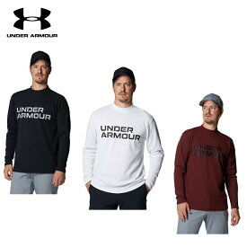 【セール】UNDER ARMOUR アンダーアーマー メンズ ゴルフウェア シャツ UAワッフル クルーネック シャツ 1375332 22FW 秋冬 伸縮性 吸汗速乾性ルーズ 4wayストレッチ UPF30 ポリウレタン