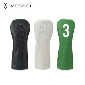 yP10{z VESSEL x[ St wbhJo[ tFAEFCEbhp Leather Head Cover U[ io[ HC-1122-01 FW3 BK p @\ VRv ubN zCg O[ vessel golf