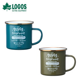 LOGOS ロゴス アウトドア キャンプ用食器 LOGOS クラシコホーローマグ 81280060 ブラスカラー口巻き レトロ スチール 琺瑯加工 ブルー オリーブ