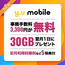 【豪華特典付き】y.u mobile エントリーパッケージ 事務手数料無料 エントリーコード 格安SIM 高速 音声通話SIM デー…