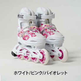 インラインスケート ジュニア ROCES ロチェス ローラースケート COMPY 9.0 GIRL サイズ調整 通気性 ホワイト ピンク 初心者 子供 キッズ 子供の日 誕生日 ギフト 女の子 クリスマス プレゼント おすすめ