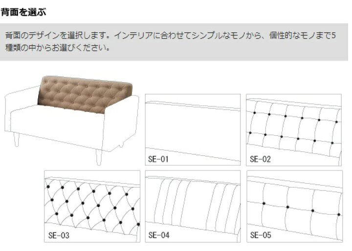 楽天市場】ソファ2P 192カスタマイズソファ背面、座面の張り込みや肘の 