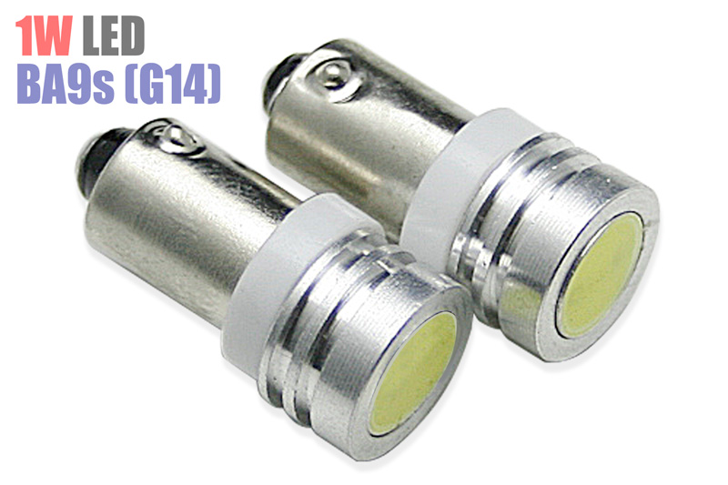1W素子を2個配置した高輝度LEDウェッジバルブ 送料無料 日本産 BA9s G14 高輝度ハイパワーの1W 1W 価格交渉OK送料無料 LEDバルブ LEDを使用