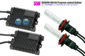 BIGROW HID Xenon交換キット 55W プログラムコントロール機能搭載 H1 H3 H3C HB3(9005)HB4(9006)H7 H8 H11 H11L H16 (AI診断回路・薄型コンパクトACバラスト)