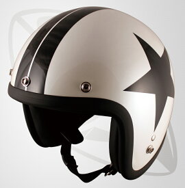 ジェット型ヘルメット パールホワイト・スター）（bjl-65）スモールジェットヘル（SG規格認定・全排気量OK・フリーサイズ）