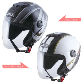 ジェット型ヘルメット（ホワイト・ブラック・ゴールド）（ブラック・シルバー）（bzr-11)ジェットヘルメット（SG規格認定・全排気量OK）（freeサイズ58~59cm）