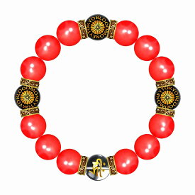数珠 ブレスレット オラオラ系 数珠ブレスレット ヤクザ ヤンキー 太め14mm ロンデル×菊B カーネリアン 梵字オニキス 彫刻 楽ギフ_包装 紳士 Men's メンズ ファッション アクセサリー ちょいワル 悪羅悪羅系