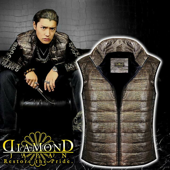 楽天市場 金蛇柄 中綿ベスト 服 オラオラ系 悪羅悪羅系 ヤクザ ヤンキー チョイ悪 チョイワル 派手 メンズ ファッション 悪党の店 卍 バースジャパン