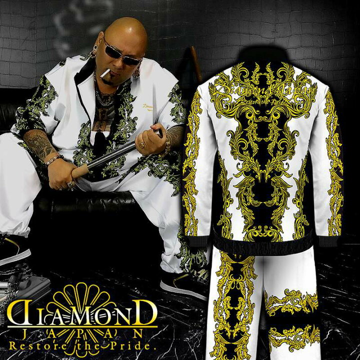 楽天市場 訳あり特価 5480 フローラル柄 長袖 セットアップ ジャージ 白 黒 ヤクザ ヤンキー オラオラ 悪羅悪羅 オラオラ系 上下組 服 Dj 121 派手 メンズ ファッション 悪党の店 卍 バースジャパン