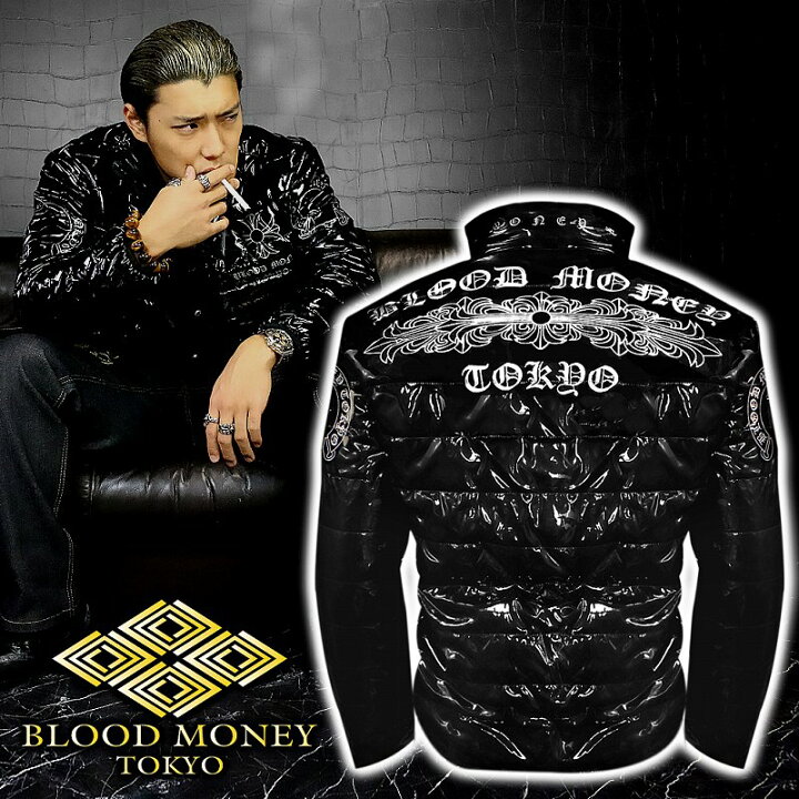 楽天市場】クロス柄 中綿ジャケット 黒 服 BLOOD MONEY TOKYO オラオラ 