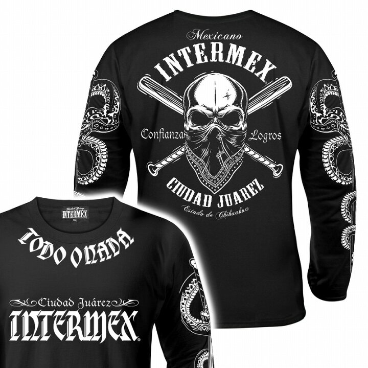 楽天市場 長袖 Tシャツ ロンt 服 Intermex インターメックス バットスカル コブラ ドクロ Itm 061 黒 白 ギャング バイカー ライダース バイク乗り B系 Hiphop系 チカーノ メンズ ファッション ヤクザ ヤンキー オラオラ系 派手 悪党の店 卍 バースジャパン