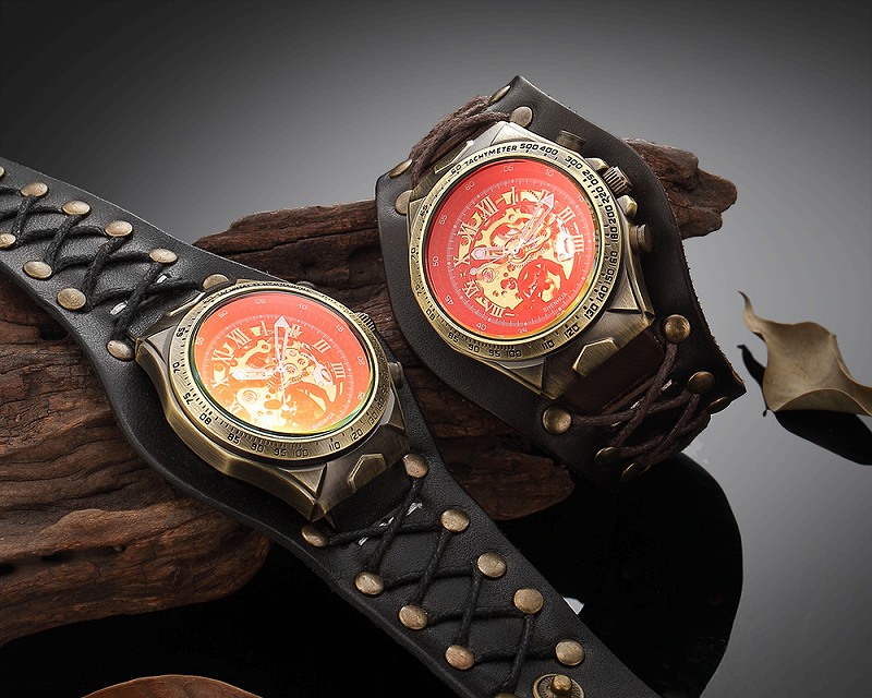 春夏新登場 [新品・未使用] 黑红 機械式 腕時計 メンズ - 時計