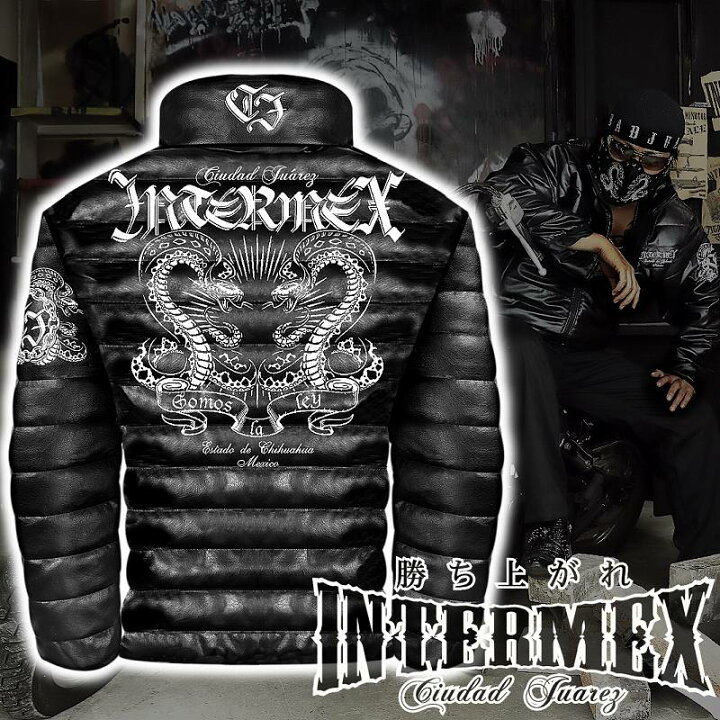 楽天市場 レザー調 中綿ジャケット メンズファッション オラオラ系 Intermex Itm 048 コブラ 蛇 パイソン ヤンキー 防寒 上着 服 ヤクザ ブランド 刺繍 秋冬 ライダース バイク乗り ギャング チカーノ B系 Hiphop系 バイカー 悪党の店 卍 バースジャパン