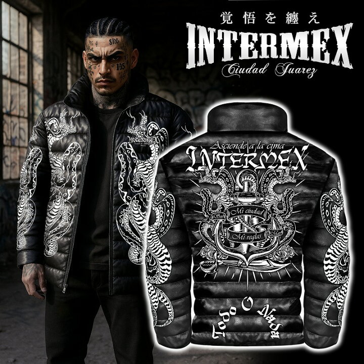 楽天市場】レザー調 中綿ジャケット 上着 服 碇 コブラ柄 INTERMEX ITM 