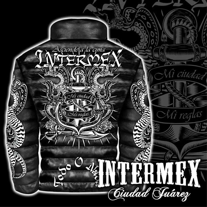 楽天市場】レザー調 中綿ジャケット 上着 服 碇 コブラ柄 INTERMEX ITM 