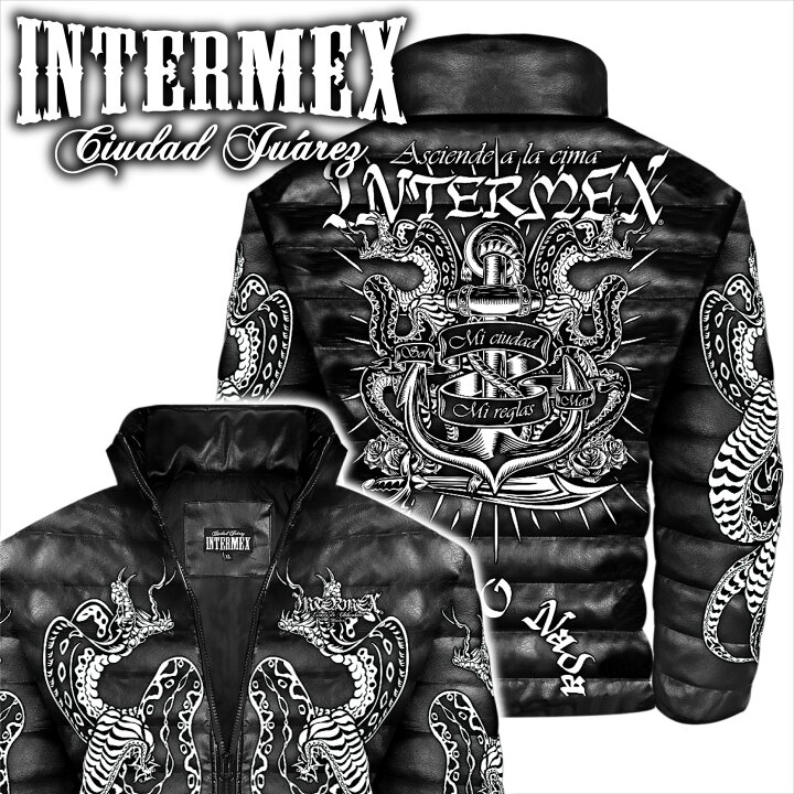楽天市場】レザー調 中綿ジャケット 上着 服 碇 コブラ柄 INTERMEX ITM 