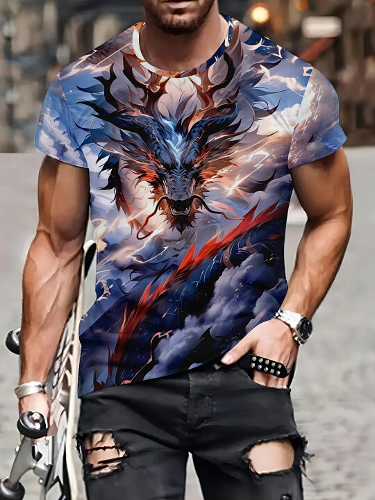 楽天市場】夏物 ド派手 プリント 半袖Tシャツ 125 柄シャツ ストリート  