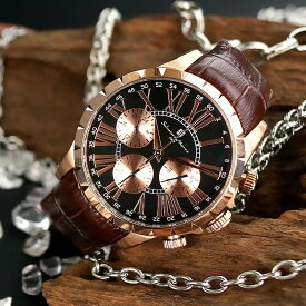 1年間保証付 サルバトーレマーラ Salvatore Marra クォーツ式 腕時計 SM15103-PGBK メンズ ウォッチ 防水 ちょいワル オラオラ系 ヤクザ ヤンキー