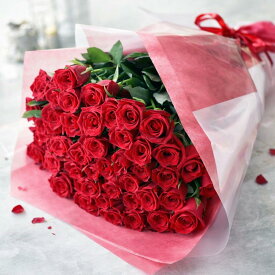バラ 花束 50本 【安心のクール便出荷】[全色同価格] 歳祝い バラの花束 母の日 誕生日 結婚式 送別 花 お花 フラワー おすすめ 人気 歓送迎 退職 開店祝い 結婚祝い ギフト プレゼント お返し ホワイトデー バレンタイン カスミソウ かすみ草 還暦祝い [ 60本 に変更可能]