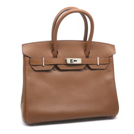 [返品OK] エルメス バーキン30 □M刻印 2009年製 ヴァッシュリエジェ ゴールド ハンドバッグ 手提げバッグ 30cm ブラウン 内縫い 【中古】【送料無料】