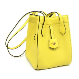 [返品OK] フェンディ オリガミ ミニ ショルダーバッグ 8BS083 ポメロ レザー 肩掛けバッグ イエロー 黄色 ゴールド金具 【中古】【送料無料】