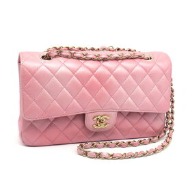 [返品OK] シャネル マトラッセ25 チェーンショルダーバッグ ランダムシリアル ピンク カーフスキン ダブルフラップ ゴールド金具 【中古】【送料無料】