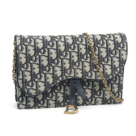 [返品OK] ディオール オブリークサドルチェーンウォレット テクニカルファブリック チェーンショルダーバッグ 肩掛け ゴールド金具 【中古】【送料無料】