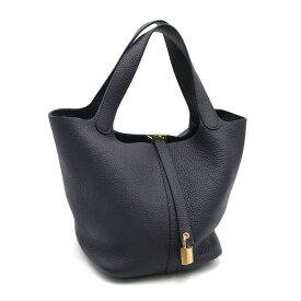 [返品OK] エルメス ピコタンロックMM U刻印 2022年製 トリヨンクレマンス キャバン ハンドバッグ 手提げバッグ ネイビー 紺 【中古】【送料無料】