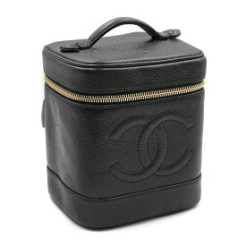 [返品OK] シャネル バニティバッグ キャビアスキン ブラック ゴールド金具 ココマーク ハンドバッグ メイクポーチ バニティポーチ 黒 【中古】【送料無料】