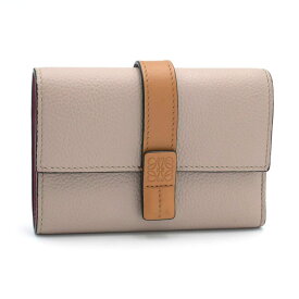 [返品OK] ロエベ バーティカルウォレットスモール C660S86X01 ソフトグレインカーフ ライトオーツ ハニー 3つ折り財布 三つ折り財布 【中古】【送料無料】