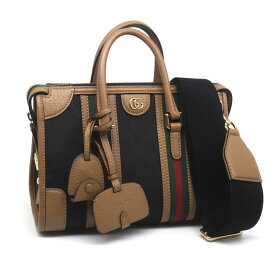 [返品OK] グッチ トップハンドル2wayショルダーバッグ 715772 GGキャンバス レザー ダブルG バウレットハンドバッグ ゴールド金具 【中古】【送料無料】