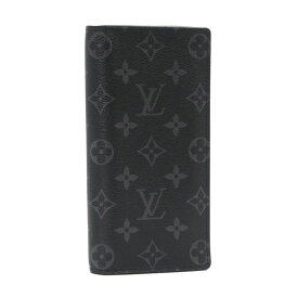 [返品OK] ルイヴィトン ポルトフォイユブラザ M61697 モノグラムエクリプス 2つ折り長財布 二つ折り長財布 ブラック 黒 【中古】【送料無料】