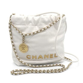 [返品OK] シャネル シャネル22 ショルダーバッグ AS3980 ランダムシリアル ホワイト カーフスキン ハンドバッグ マットゴールド金具 【中古】【送料無料】