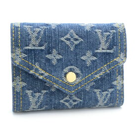 [返品OK] ルイヴィトン ポルトフォイユヴィクトリーヌ M13212 モノグラムデニム ブルー 三つ折り財布 コンパクトウォレット ミニ財布 【中古】【送料無料】