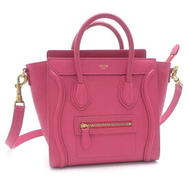 [返品OK] セリーヌ ラゲージナノ 189243DRU.24PI レザー ピンク ショルダーバッグ ハンドバッグ クロスボディバッグ 2WAY 【中古】【送料無料】