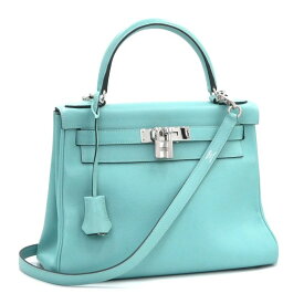 [返品OK] エルメス ケリー28 Y刻印 2020年製 エバーカラー ブルーアトール ヴェールボスフォール シルバー金具 内縫い ハンドバッグ 【中古】【送料無料】